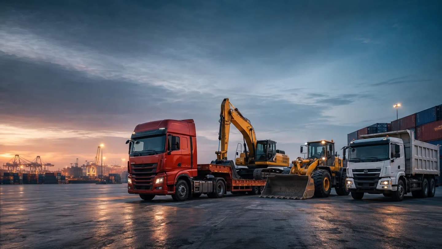 Heavy trucks and construction machinery for export